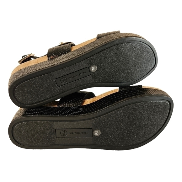 Giani Bernini Elloise Black Open toe platform buckle slingback sandals Sz 7M - Picture 8 of 12